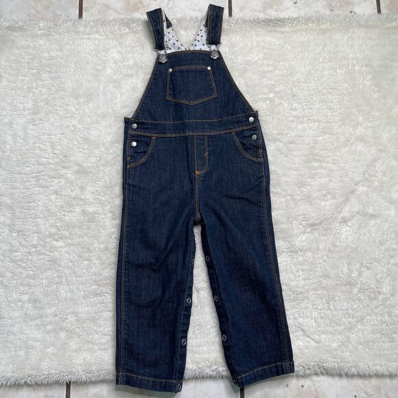 Petit Bateau Kid's Babies Navy Blue Cotton Denim Overall Size 24 Months - Picture 1 of 9